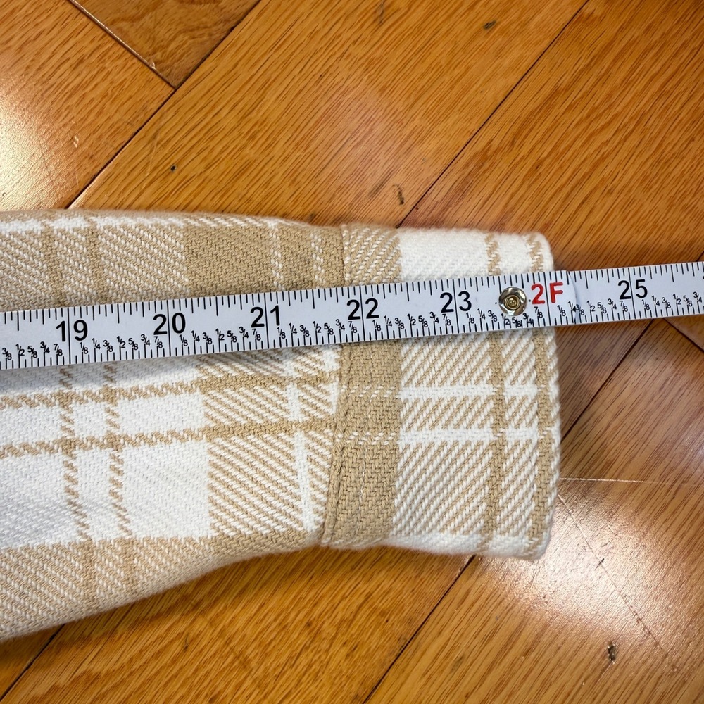 Outerknown Blanket Shirt Mens‎ Small Tan White Plaid Organic Cotton Button Down - Picture 4 of 9